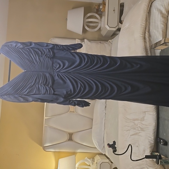 Adrianna Papell Navy Asymmetrical Dress Formal, Wedding. - Picture 7 of 16